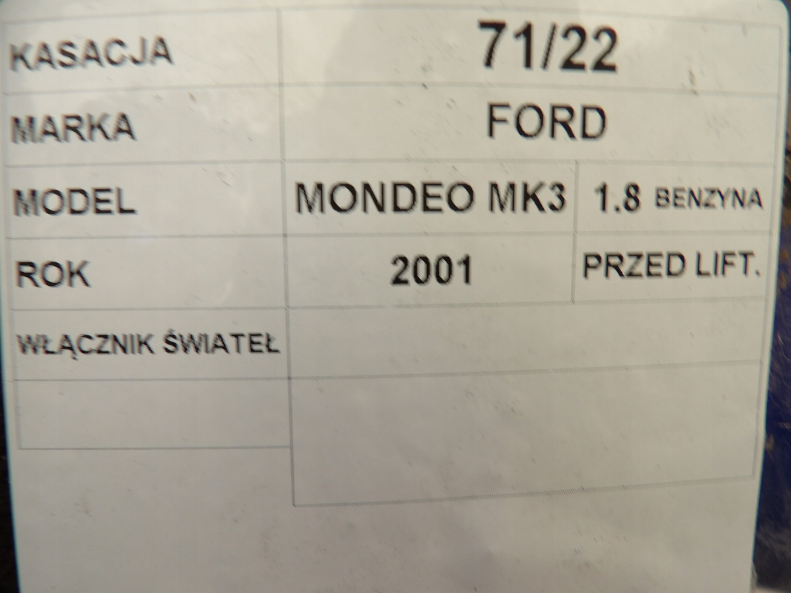 interruttore luci Ford Mondeo MK3 1S7T13A024BB