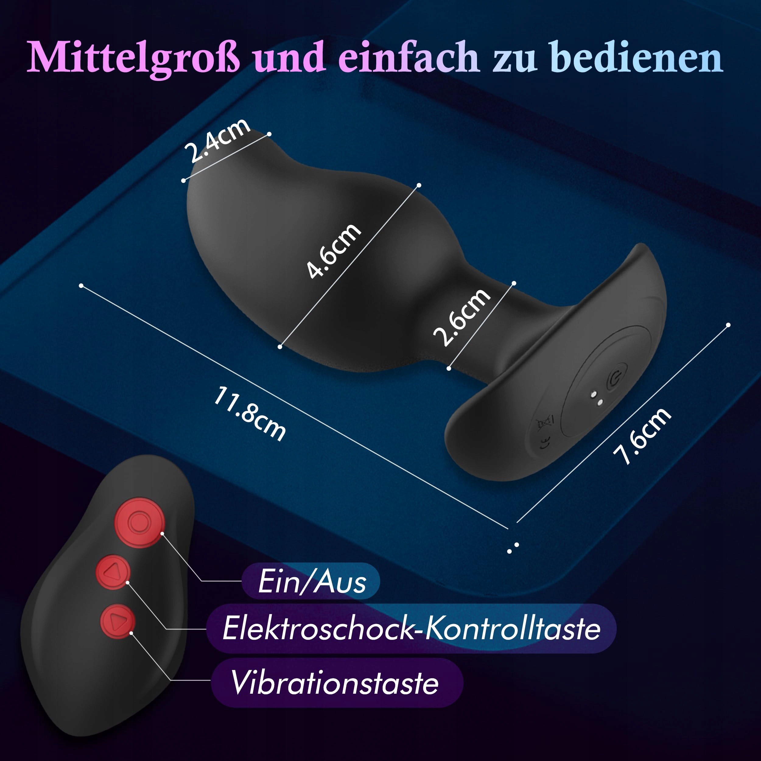 ELEKTROSHOCK Wibrator Prostaty Dla Mężczyzn 8 Trybów Silikonowy Analplug — miniatura 3