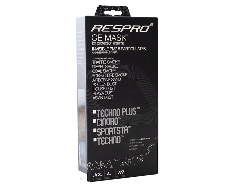 Maska antysmogowa FFP1 Respro CE Sportsta Black XL Zastosowanie sport