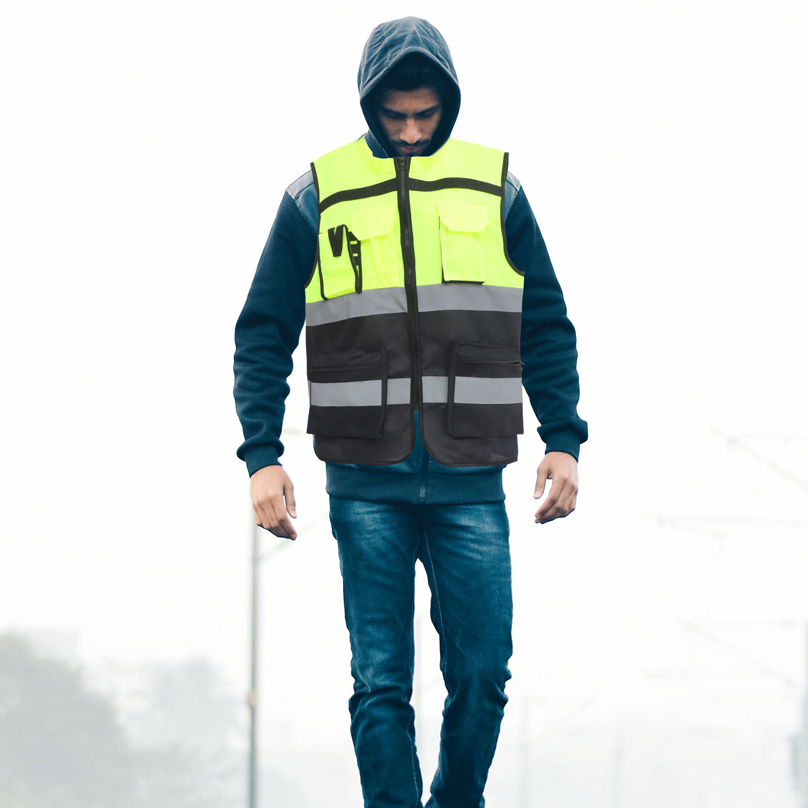 KAMIZELKA ODBLASKOWA WYSOKA WIDOCZNOŚĆ LEKKA WYGODNA Model Reflective vest