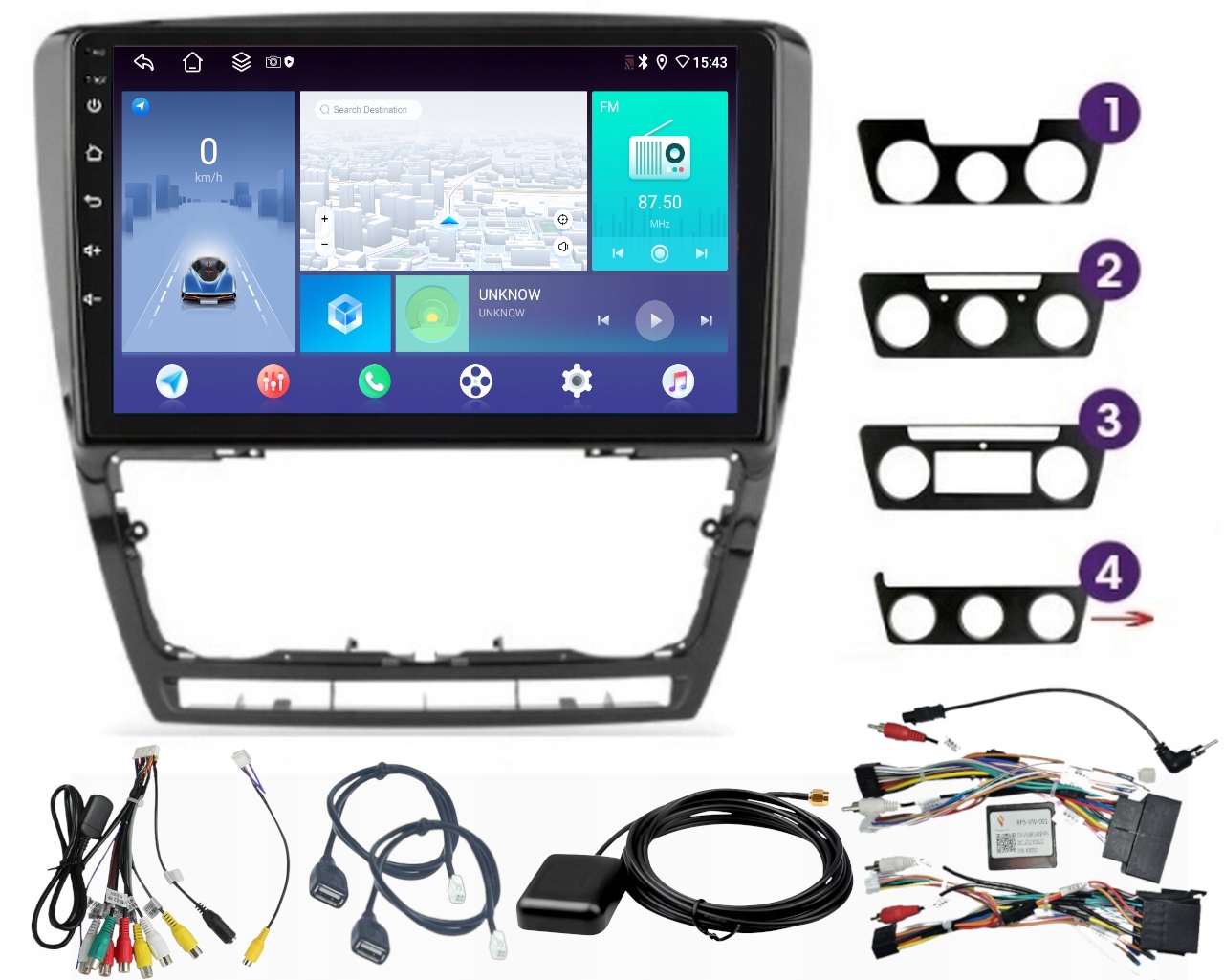Rádio Navigácia Android Carplay Škoda Octavia 2 2004-2013 4GB 64GB Sim