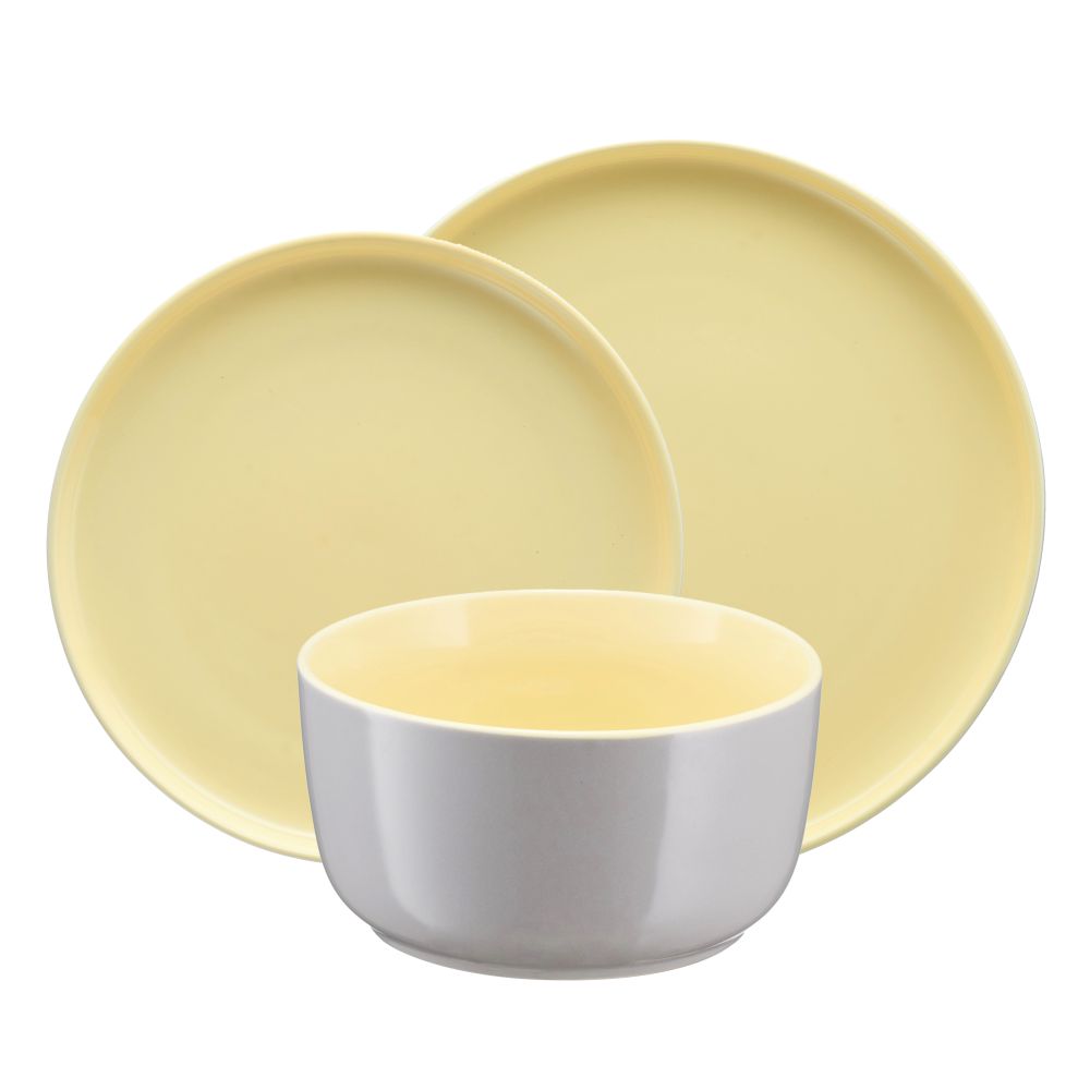 Villa Italia Obedový servis/komplet tanierov pre 6 osôb Borneo yellow-grey