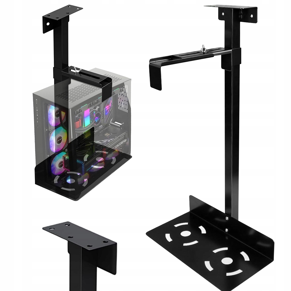 Nastavitelný Ocelový Držák Pro Zavěšení Pc Pod Stůl O Hmotnosti 35 Kg