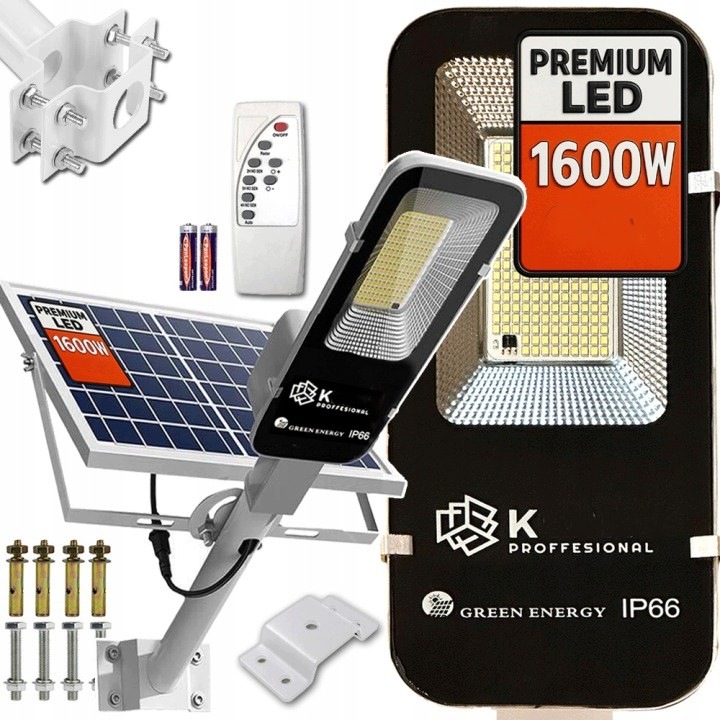 Solární Lampa Led Výkonná 1600W senzorem Pohybu Soumraku Pouliční