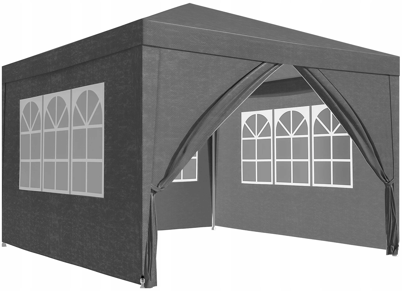 Gotel Záhradná párty stan altánok 3 × 3 m so 4 bočnými stenami šedý, vode