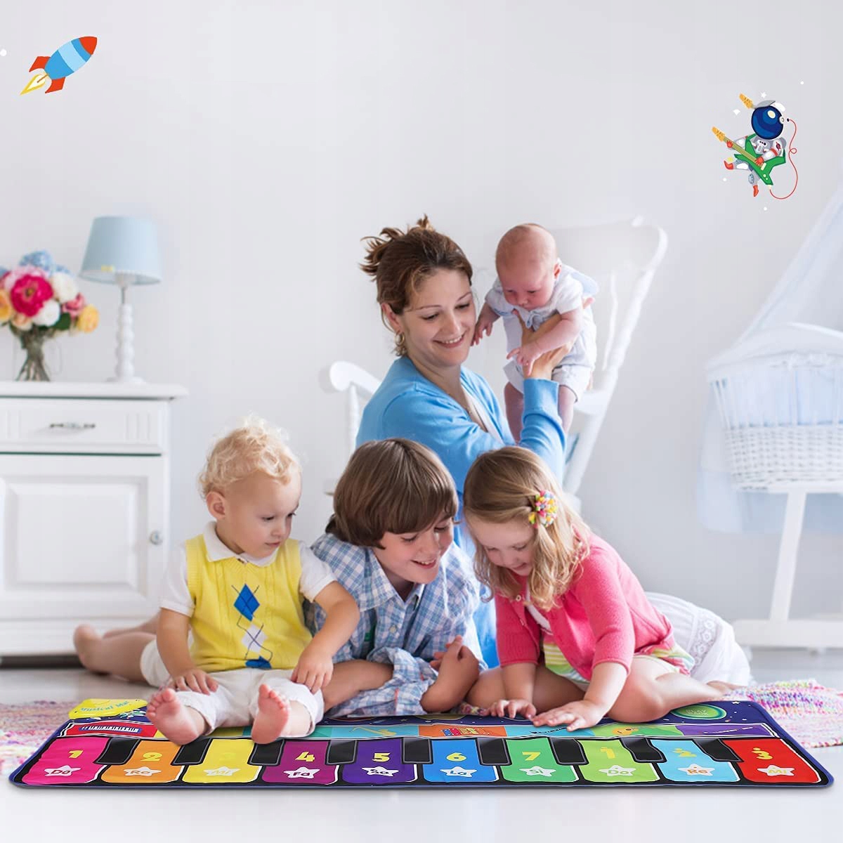 MATA MUZYCZNA TAŃCZENIA PIANINKO GRA TANECZNA Kolor dominujący odcienie granatowego