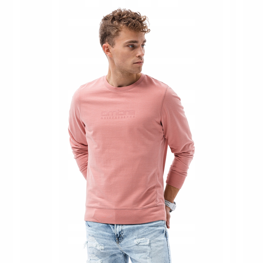 

Bluza męska z nadrukiem print B1160 różowa M