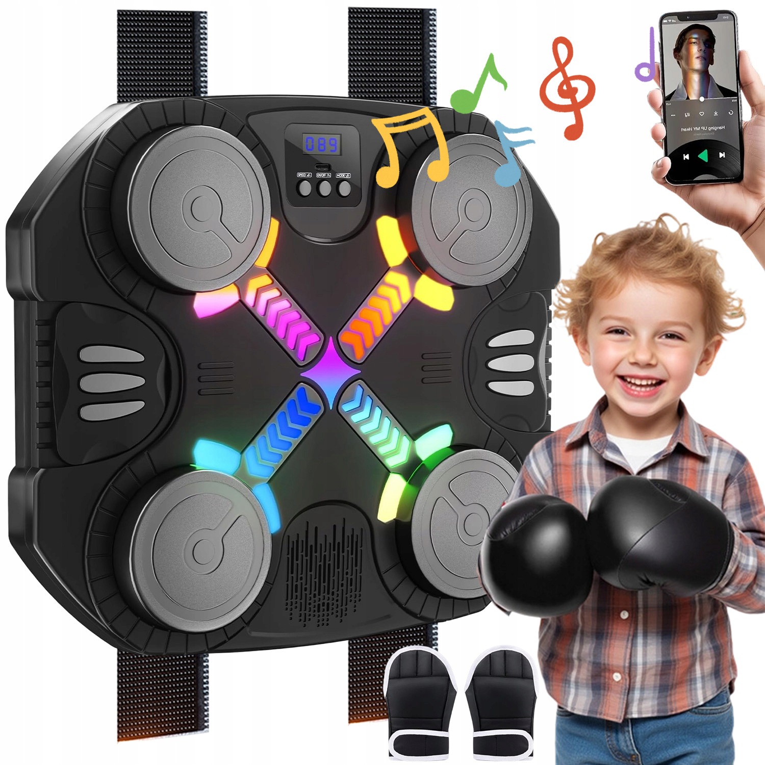 Hudební Boxovací Stroj Trenažér Štít Stěna Boxu Bluetooth 2 Režimy