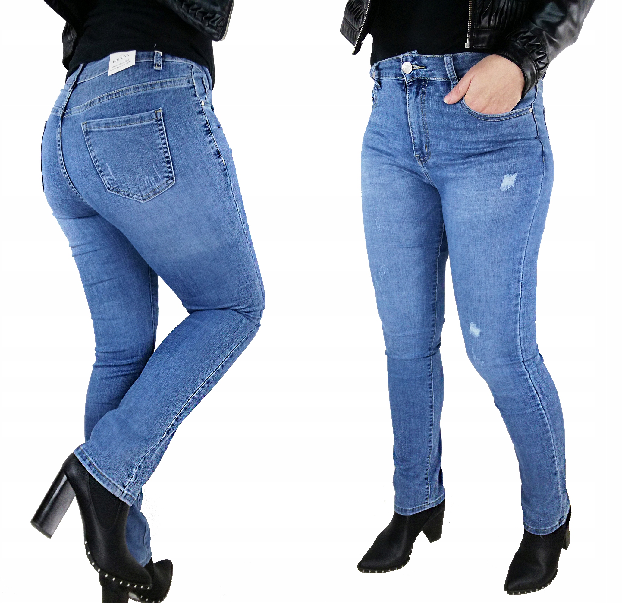 

Wygodne Klasyczne Jeansy Z Przetarciami 3XL 46