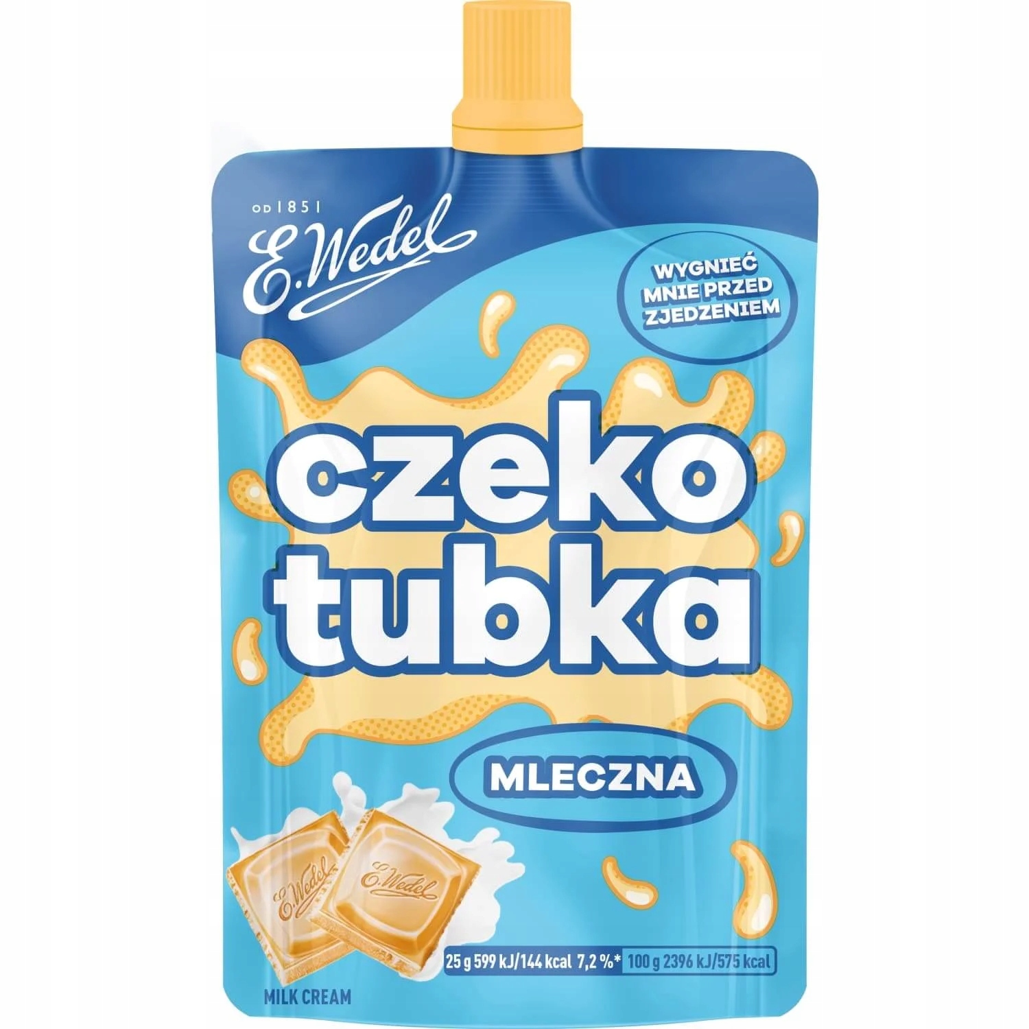 Wedel Czeko Tubka Krem Mleczny o Smaku Białej Czekolady 50g 20 sztuk
