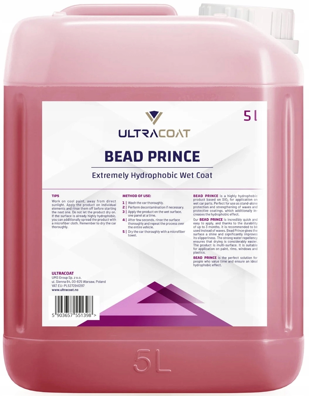 Ultracoat Bead Prince 5L Powłoka Na Mokry Lakier