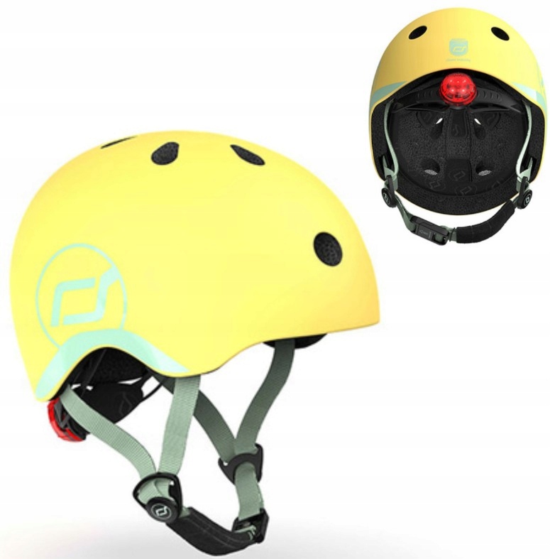 Scoot & Ride Kask dla dzieci Xxs-s z Lampką Led 45-51 cm Lemon 1-5 lat