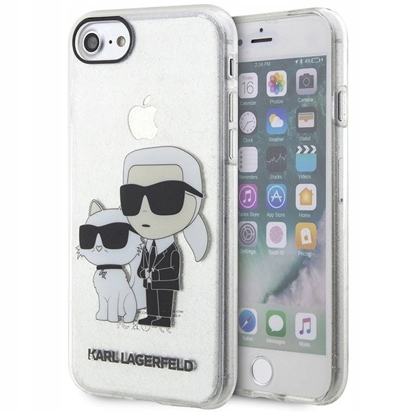 Etui Karl Lagerfeld Glitter Karl&Choupette iPhone 7/8/SE 2020/2022