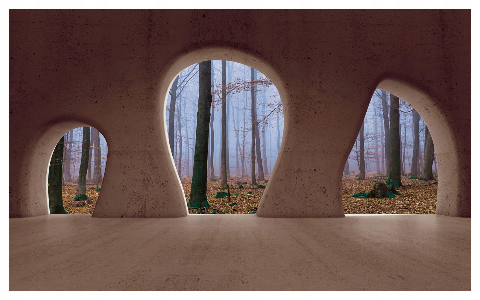 Fototapeta flizelina Mlžný les Oblouky přírody relaxace a mystika 254x184 lepidlo