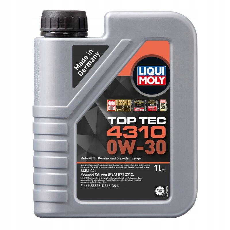 Olej Liqui Moly Top Tec 4310 0W-30 1L C2 9.55535-GS1 9.55535-DS1 B71 2312