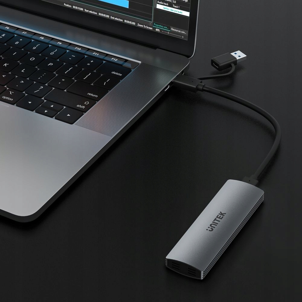 Obudowa dysku M.2 NVMe / SATA, Unitek, 10Gb/s, 1x USB-C + kabel USB Typ C Stan opakowania oryginalne