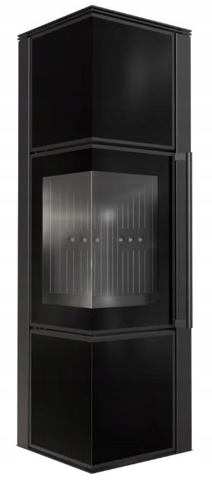 Kamna ocelová koza Tora/m 8 kW Ø 150 černý skleněný panel Black