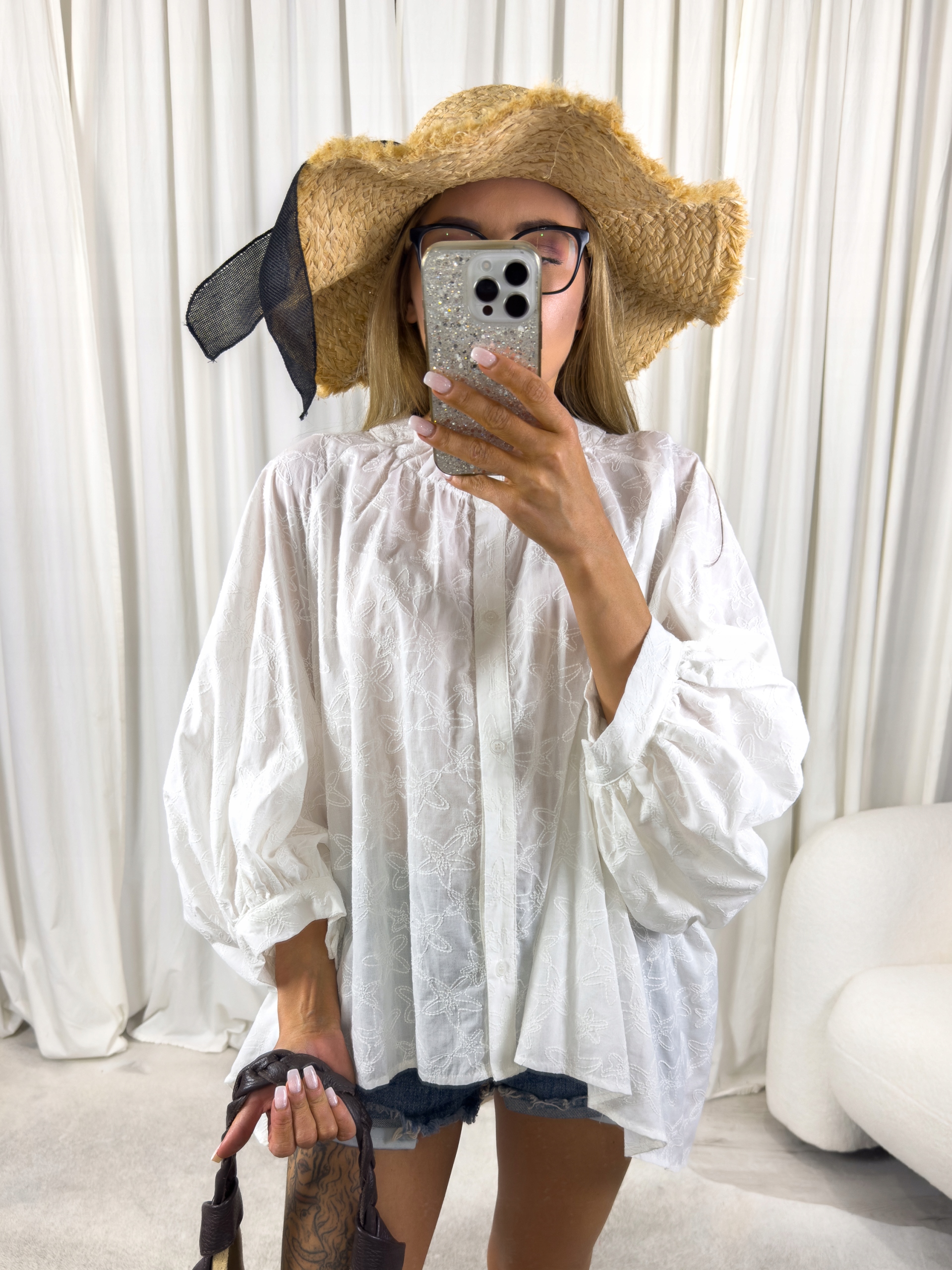 Bluzka Haftowana Oversize Anioł Boho Etno Wiya Italy Włoska One Size