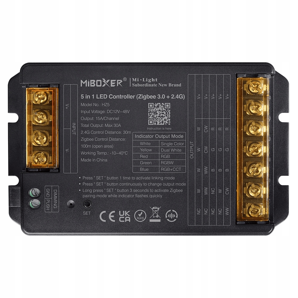 Kontroler Sterownik Led Miboxer HZ5 5w1 30A 12-48V Zigbee 3.0+2.4G