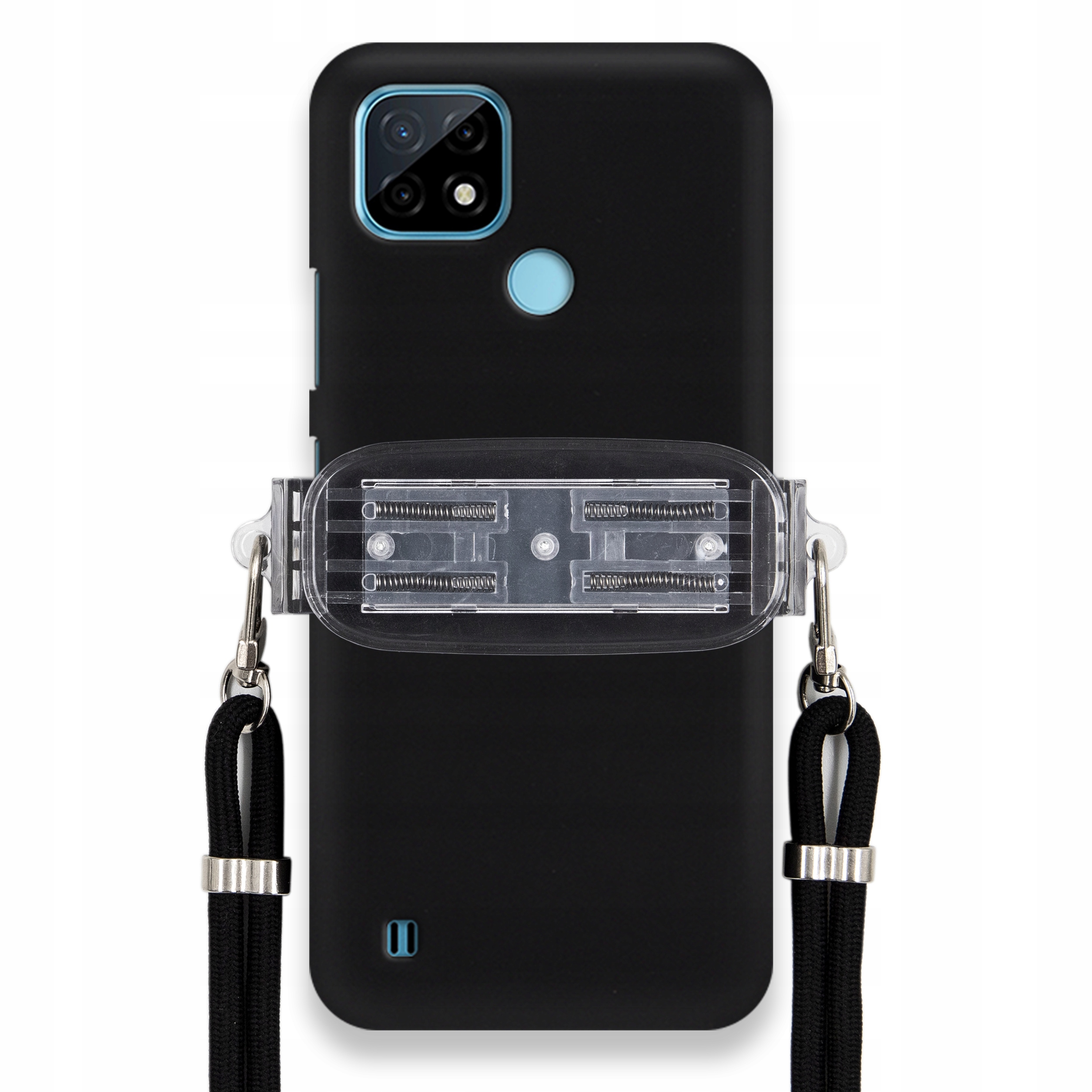 Pouzdro Pro Realme C21 Smooth Case Ochrana Univerzální Držák Černá Šňůrka