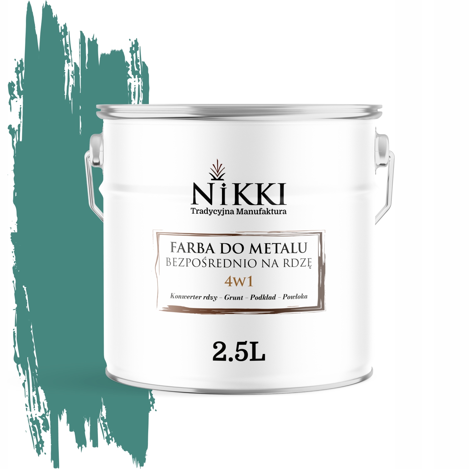 Barva Na Kov Přímo Na Rez Pozink 4v1 Tyrkysová Mátová RAL6033 Mat 2.5L