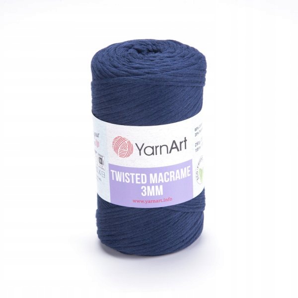 YarnArt Twisted Macrame 3mm 784 modrý provázek makramé sada 4 x 250 g