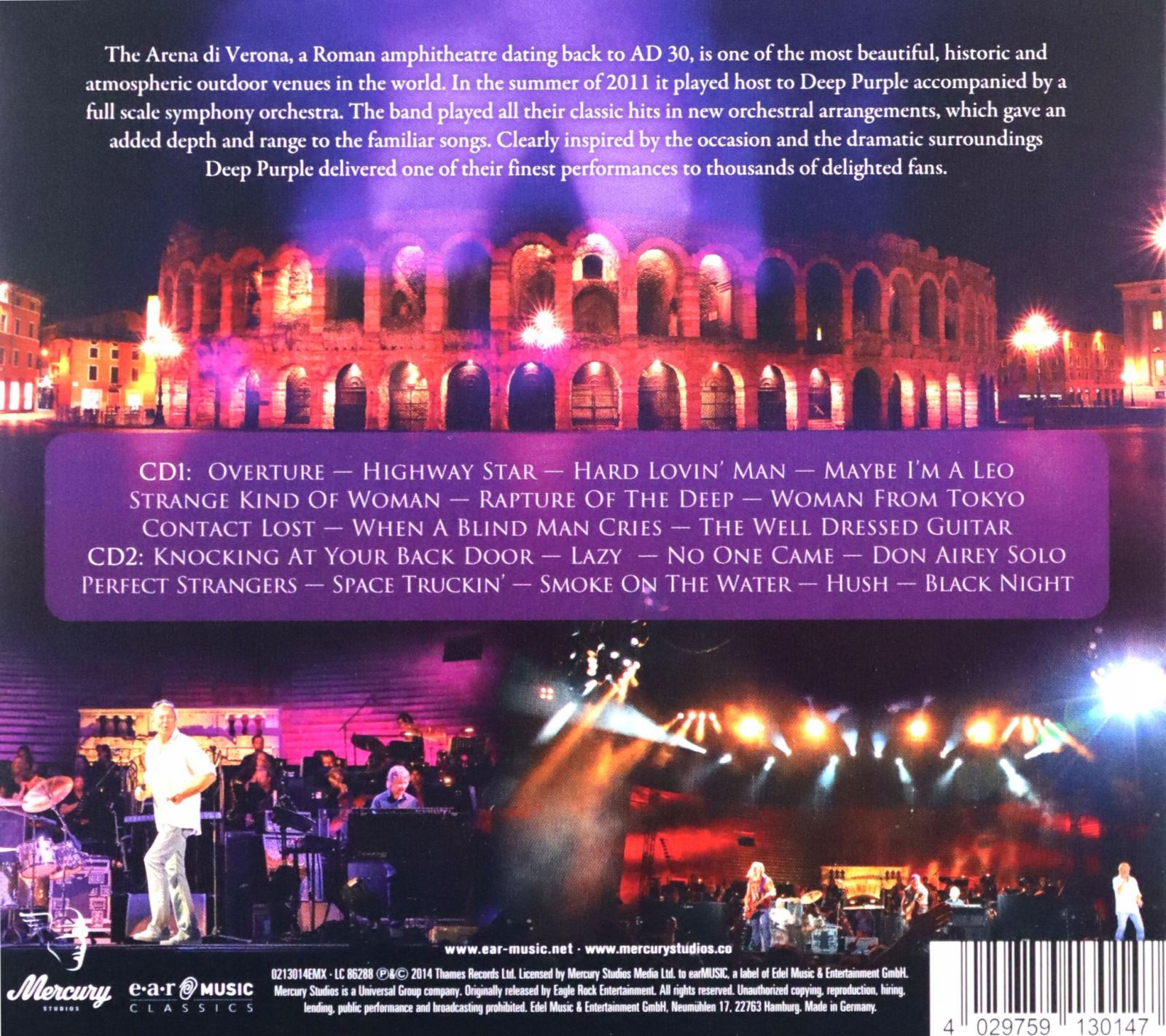 Deep Purple Live In Verona (digipack) CD