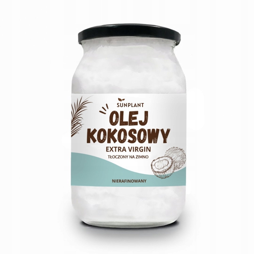 OLEJ KOKOSOWY 900ml NIERAFINOWANY TŁOCZONY NA ZIMNO