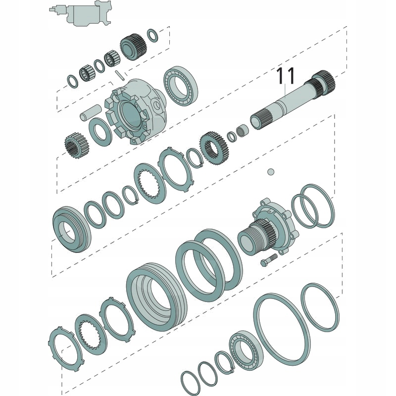 Wał osi do przekładni Powershift (2-biegowa) - 27 zębów Numer katalogowy części 70822221
