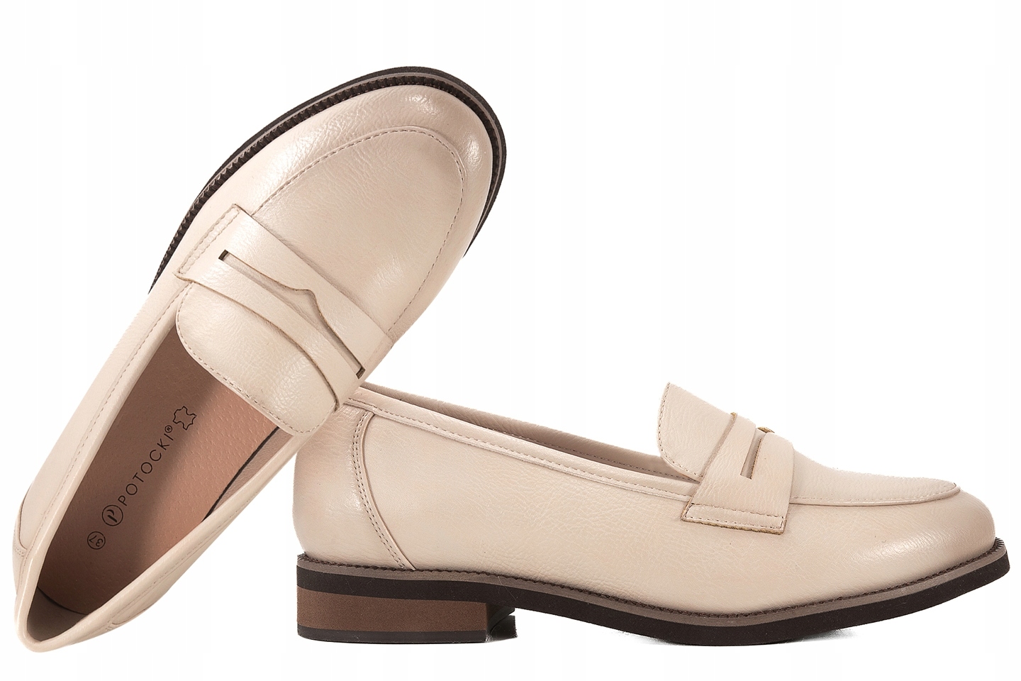 Potocki 25-19380 Dámské Mokasíny Polobotky Lordsy Eko béžové Béžová 37