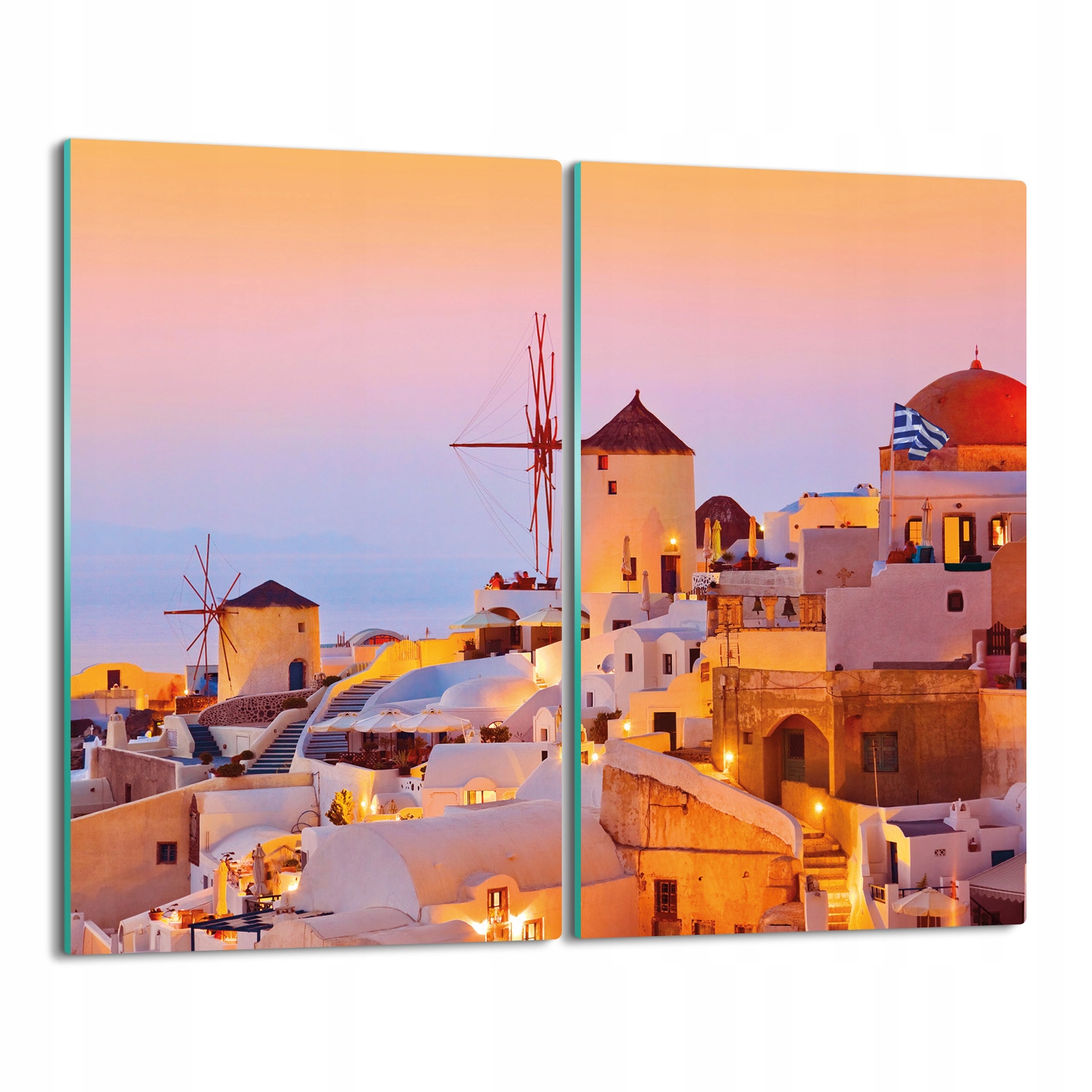 s potiskem obal Santorini bílé domy 2x 30x52