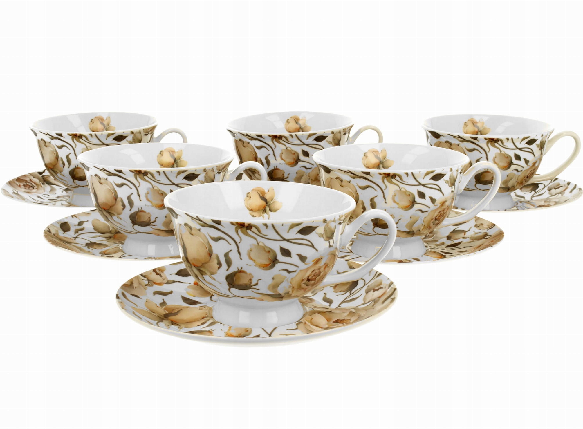 Súprava šálok English Roses White (Anglické ruže biele)