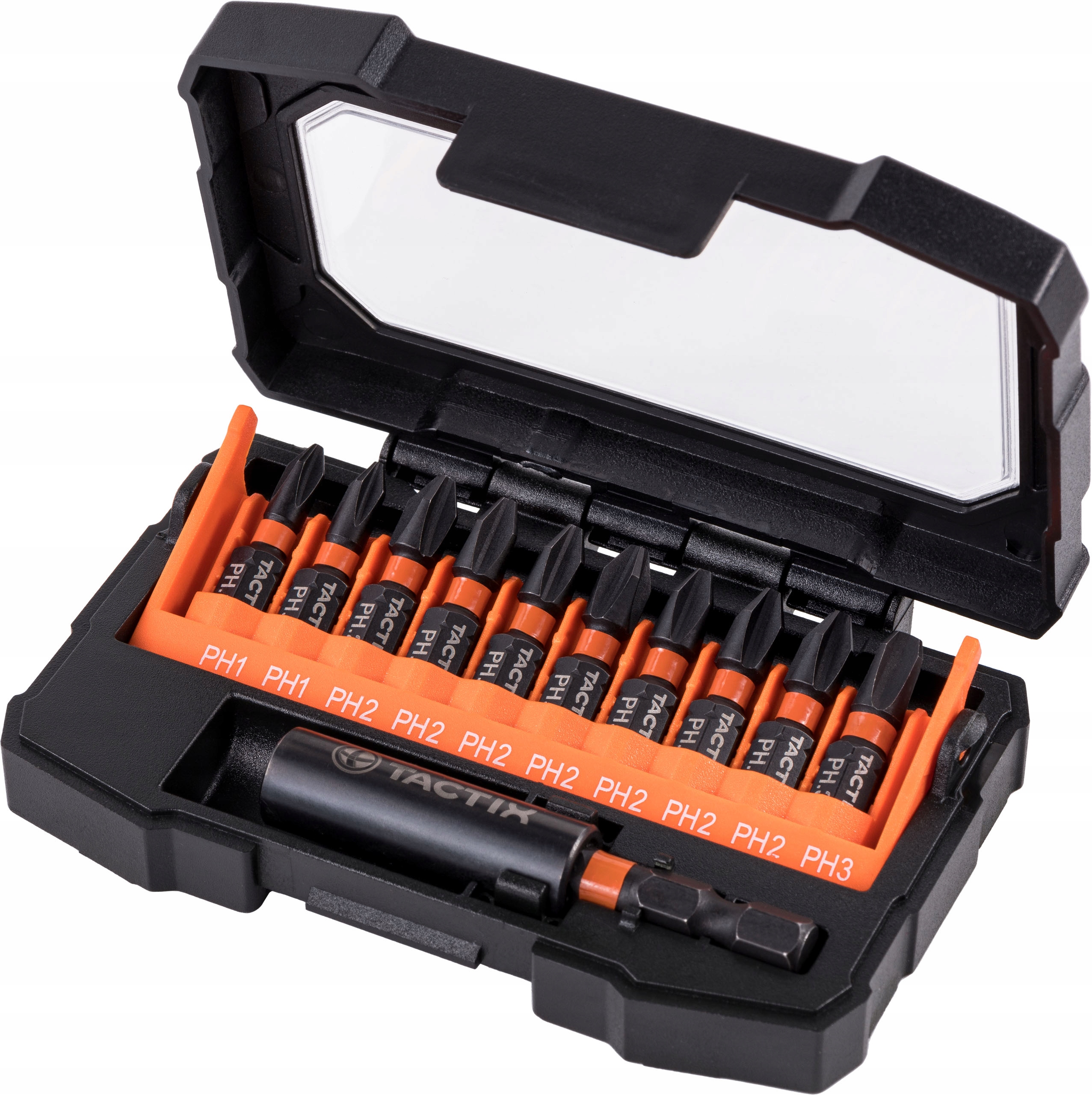 НАБОР УДАРНЫХ БИТ PH + АДАПТЕР TACTIX 11 шт.