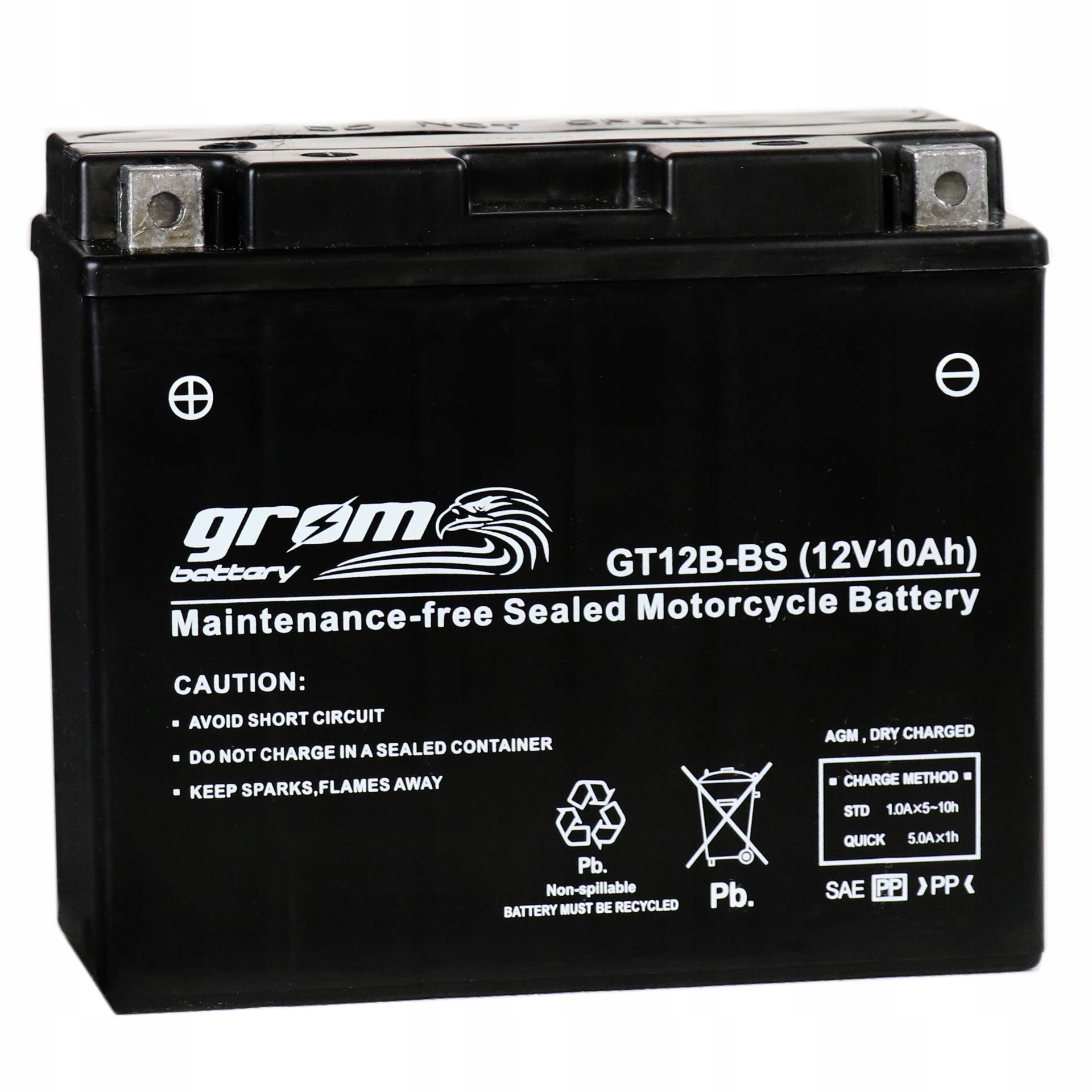 Аккумулятор для мотоцикла GROM GT12B-BS 12V 10Ah 180A