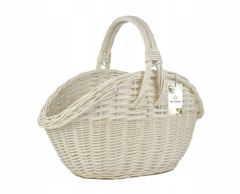 Biały kosz wiklinowy KOSZYK NA PREZENT - WIKLINA