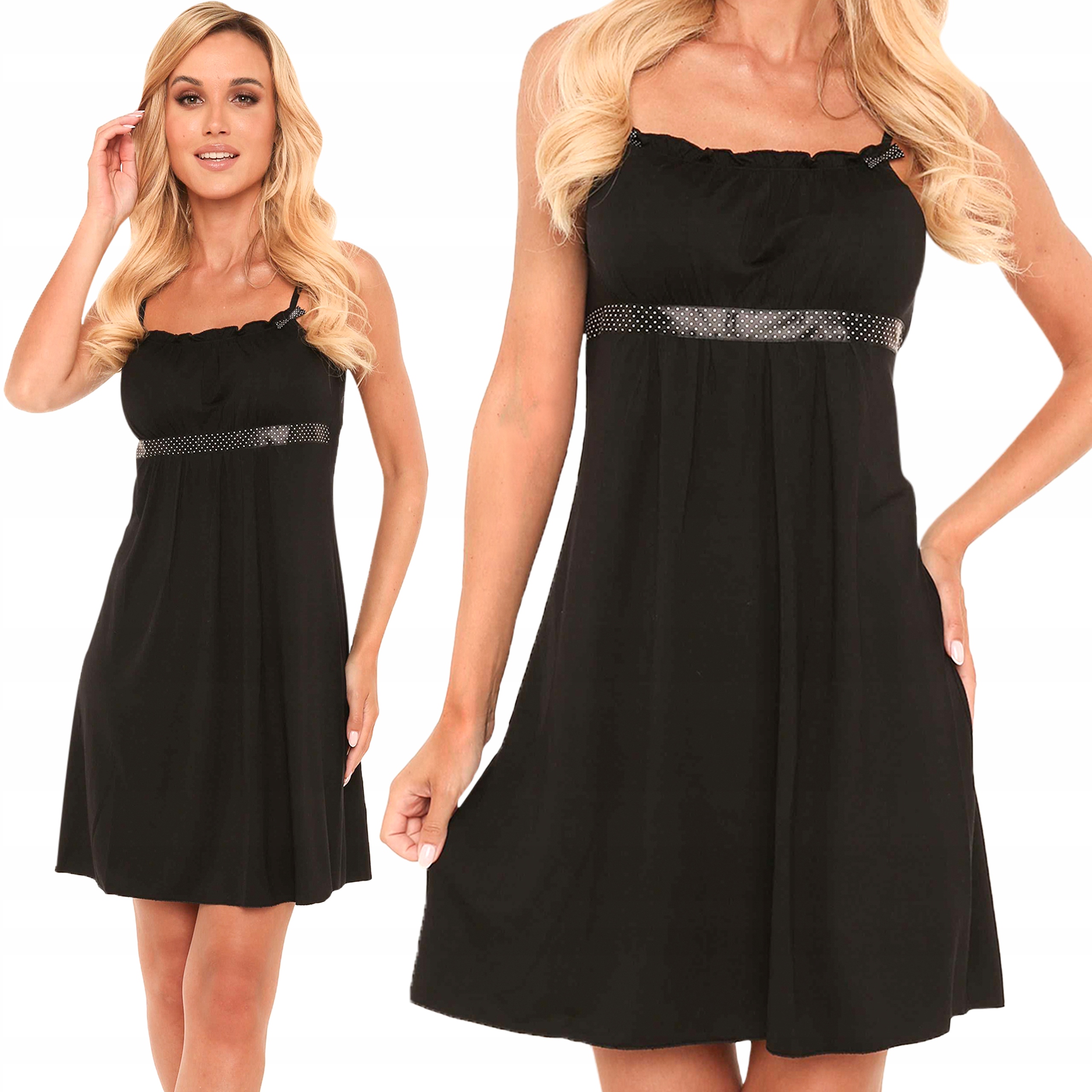 Koszula nocna De Lafense JULIE 418 Czarny L/40