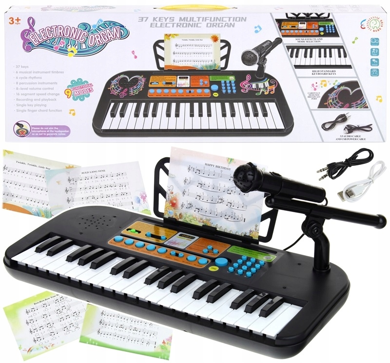 Keyboard Pianino Organy Pianinko Mikrofon dla Dzieci Muzyka
