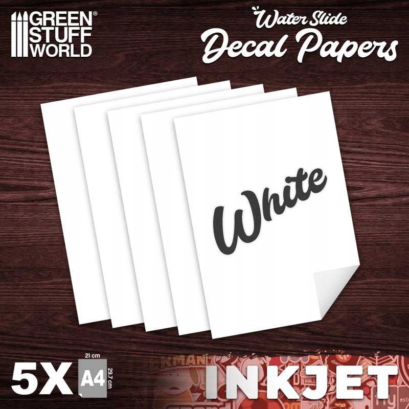 Papier na kalkomanie Inkjet White 5 arkuszy A4 Green Stuff World 10067