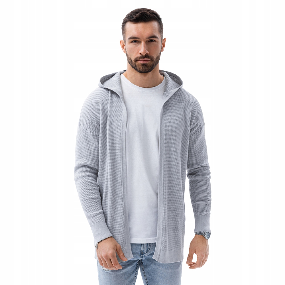 

Sweter męski kardigan z kapturem E188 jasnosz L