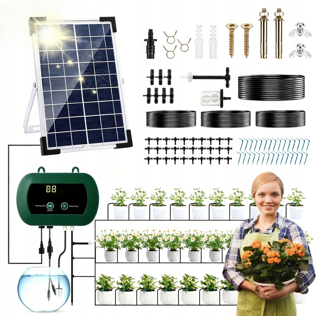 Solarny System Nawadniania Roślin, Urządzenie Do Samodzielnego Nawadnia 30m