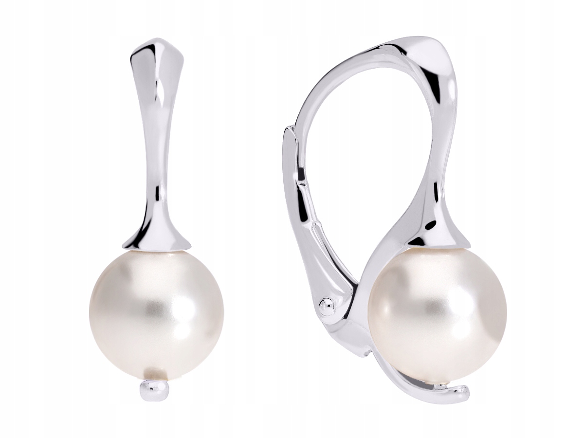 

Kolczyki srebrne 925 perła biała Swarovski