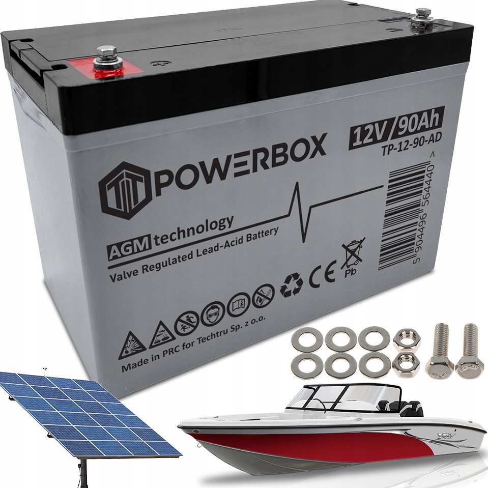 Akumulator Do Łódki Pontonu Kampera Przyczepy Motorówki 90Ah Ciężki 28KG