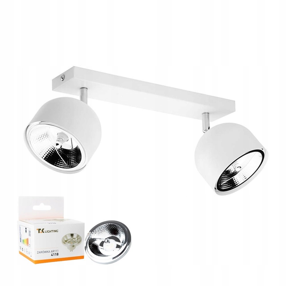 Biele dvojité stropné bodové svietidlo Altea White 6513 Tk Lighting