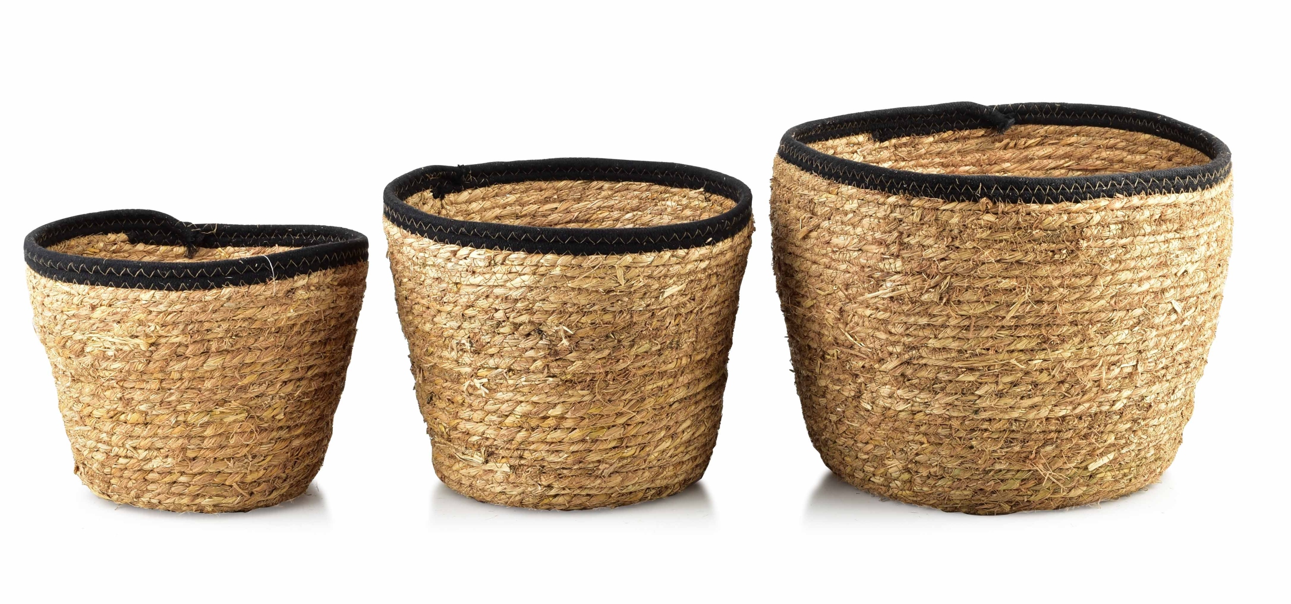 3x KOSZ Z TRAWY MORSKIEJ DUŻY MAŁY PRANIE ZABAWKI