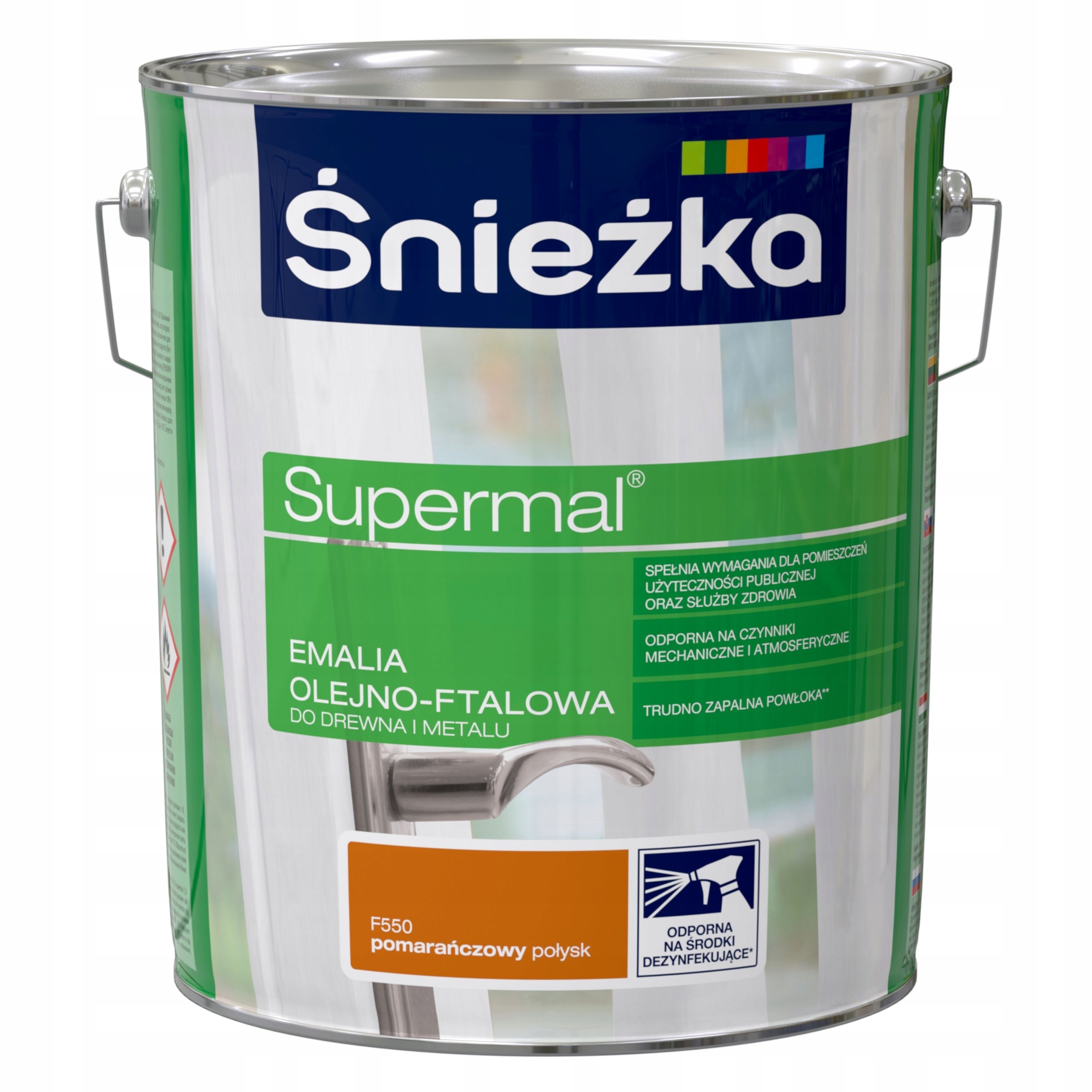 Śnieżka Supermal Olejovo-ftalátová Smaltovaná Lesklá Oranžová F550 10L