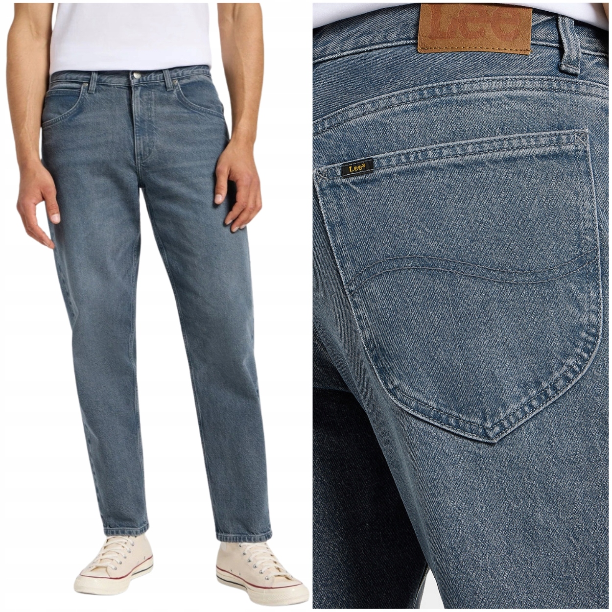 Lee Oscar relaxed Natural Grey volné zúžené džínové kalhoty W33 L32