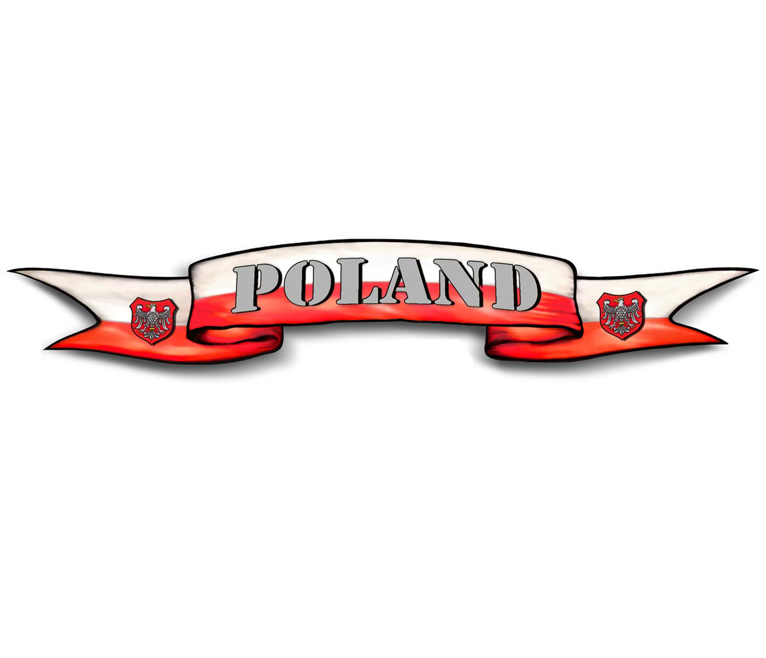 

Naklejka Poland Polska Wstęga Szarfa Duża Tir