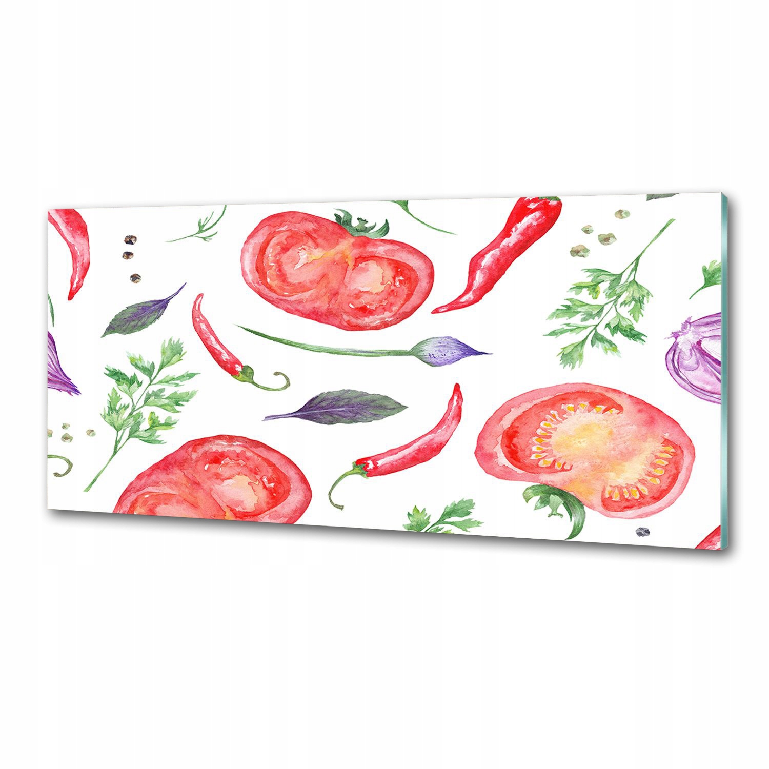 Panel lacobel Paradajky a koreniny 125 x 50 cm Lepidlo