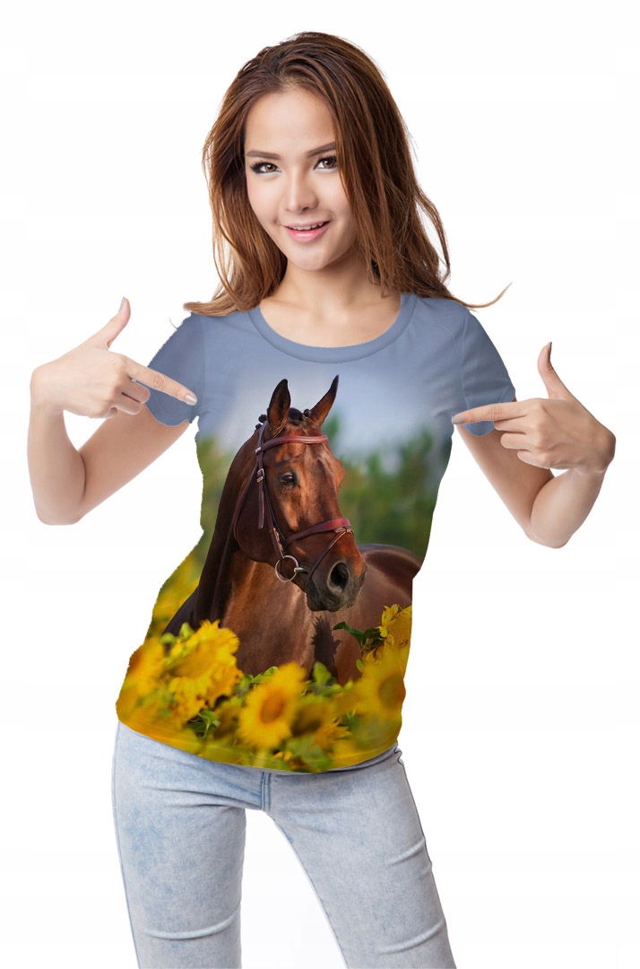 KOSZULKA FULLPRINT T-shirt KOŃ SŁONACZNIKI S PL