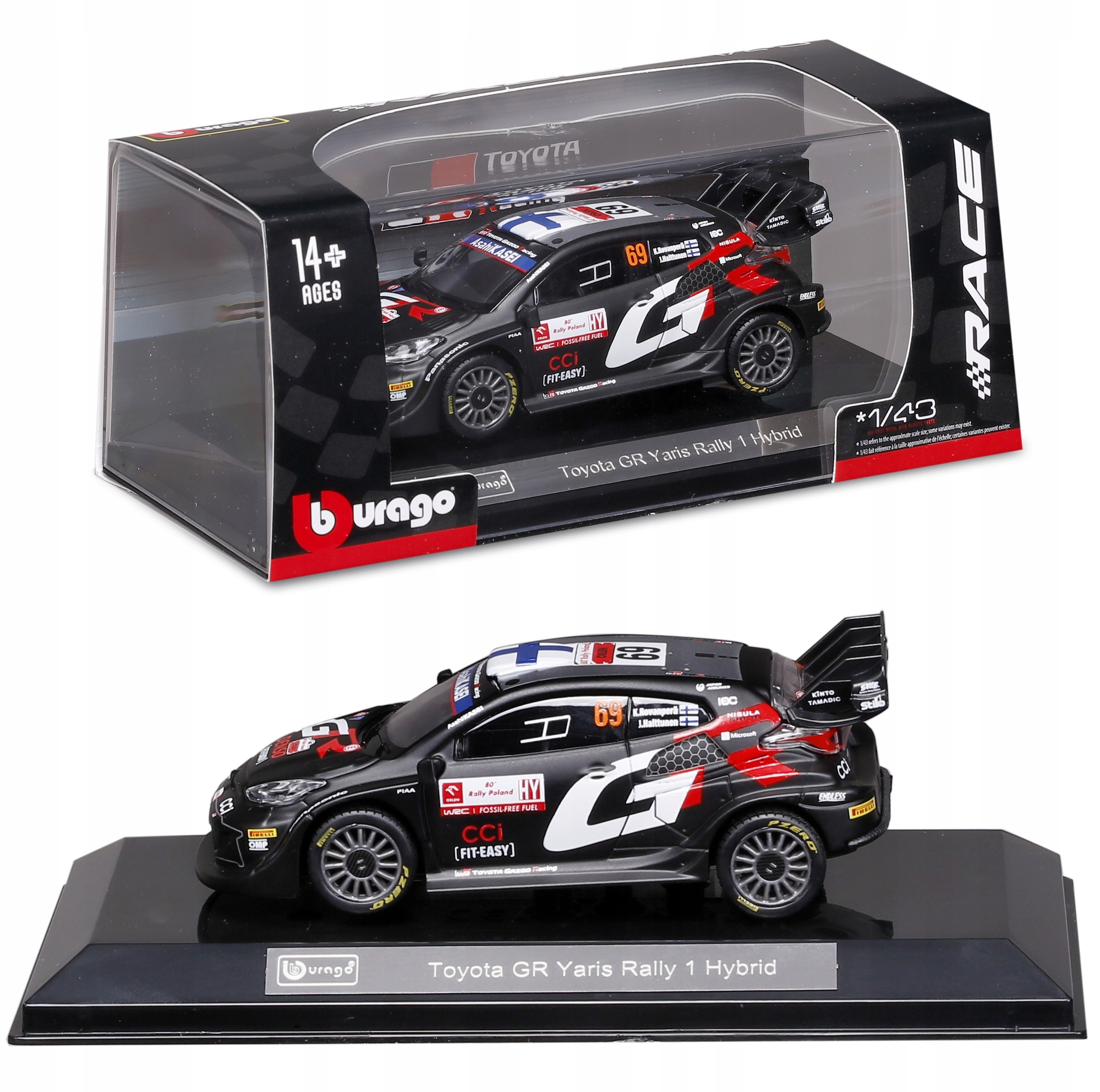 Toyota GR Yaris Rally1 Hybrid #69 Kalle Rovanpera 1:43 BBURAGO 18-38324
